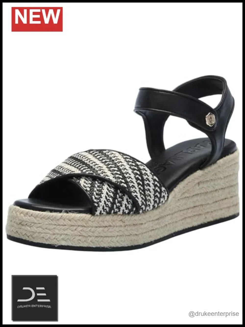 Women's Ankle Strap Wedge Espadrille Sandal Leather Slingback Casual
